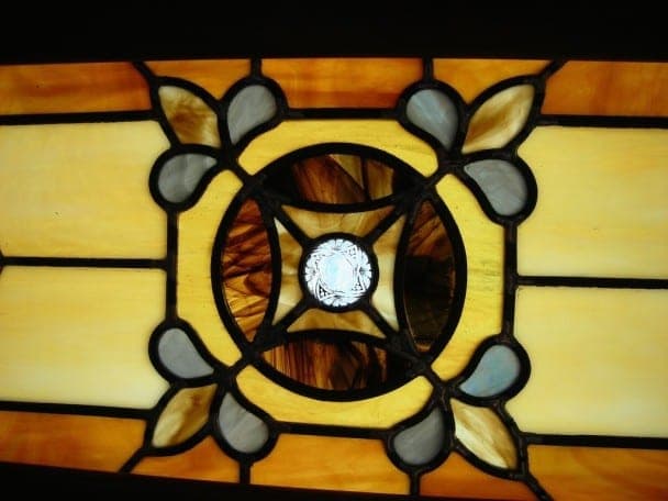 Traditional leaded stained glass window
